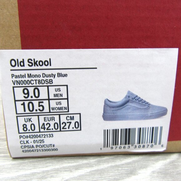 Vans Old Skool Mono Dusty Blue Mens Size 9 Sneakers NEW - Picture 13 of 13